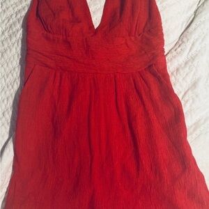 Red shorts romper